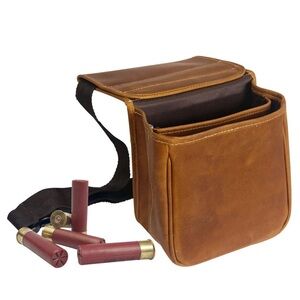 NWT Canyon Full Leather Shotgun Shell Bag Distressed Tan
